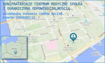 WOJEWÓDZKA PORADNIA CHORÓB NACZYŃ - BONIFRATERSKIE CENTRUM MEDYCZNE SPÓŁKA Z OGRANICZONĄ ODPOWIEDZIALNOŚCIĄ - UL. TRYNITARSKA 11,  KRAKÓW-ŚRÓDMIEŚCIE