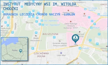 PORADNIA LECZENIA CHORÓB NACZYŃ - INSTYTUT  MEDYCYNY WSI IM. WITOLDA CHODŹKI - JACZEWSKIEGO 2,  LUBLIN