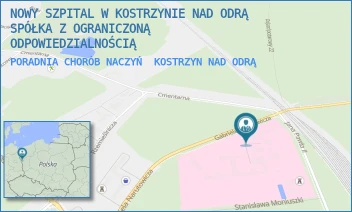 PORADNIA CHORÓB NACZYŃ - NOWY SZPITAL W KOSTRZYNIE NAD ODRĄ SPÓŁKA Z OGRANICZONĄ ODPOWIEDZIALNOŚCIĄ - NARUTOWICZA 6,  KOSTRZYN NAD ODRĄ