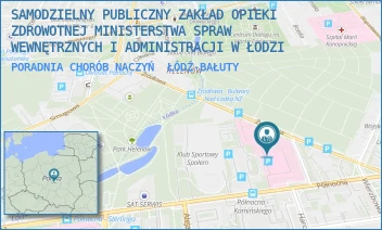 PORADNIA CHORÓB NACZYŃ - SAMODZIELNY PUBLICZNY ZAKŁAD OPIEKI ZDROWOTNEJ MINISTERSTWA SPRAW WEWNĘTRZNYCH I ADMINISTRACJI W ŁODZI - UL. PÓŁNOCNA 42,  ŁÓDŹ-BAŁUTY