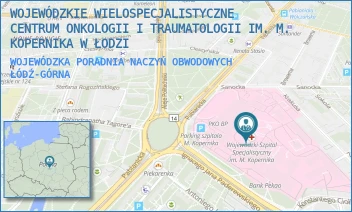 WOJEWÓDZKA PORADNIA NACZYŃ OBWODOWYCH - WOJEWÓDZKIE WIELOSPECJALISTYCZNE CENTRUM ONKOLOGII I TRAUMATOLOGII IM. M. KOPERNIKA W ŁODZI - UL. PABIANICKA 62,  ŁÓDŹ-GÓRNA