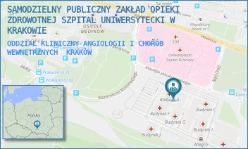 ODDZIAŁ KLINICZNY ANGIOLOGII I CHORÓB WEWNĘTRZNYCH - SAMODZIELNY PUBLICZNY ZAKŁAD OPIEKI ZDROWOTNEJ SZPITAL UNIWERSYTECKI W KRAKOWIE - UL. MACIEJA JAKUBOWSKIEGO 2,  KRAKÓW