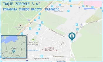 PORADNIA CHORÓB NACZYŃ - TWOJE ZDROWIE S.A. - UL. ALFONSA ZGRZEBNIOKA 29A,  KATOWICE