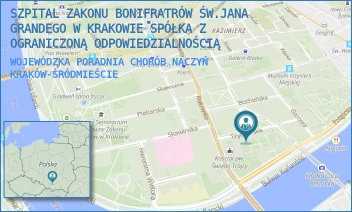 WOJEWÓDZKA PORADNIA CHORÓB NACZYŃ - SZPITAL ZAKONU BONIFRATRÓW ŚW.JANA GRANDEGO W KRAKOWIE SPÓŁKA Z OGRANICZONĄ ODPOWIEDZIALNOŚCIĄ - TRYNITARSKA 11,  KRAKÓW-ŚRÓDMIEŚCIE