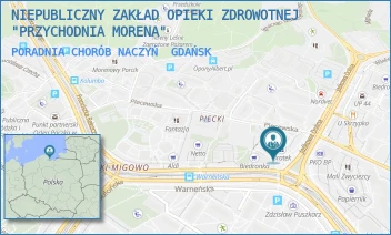 PORADNIA CHORÓB NACZYŃ - NIEPUBLICZNY ZAKŁAD OPIEKI ZDROWOTNEJ "PRZYCHODNIA MORENA" - UL. JAŚKOWA DOLINA 105,  GDAŃSK