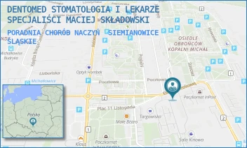 PORADNIA CHORÓB NACZYŃ - DENTOMED STOMATOLOGIA I LEKARZE SPECJALIŚCI MACIEJ SKŁADOWSKI - UL. E.ORZESZKOWEJ 20,  SIEMIANOWICE ŚLĄSKIE