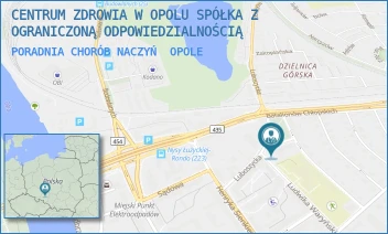 PORADNIA CHORÓB NACZYŃ - CENTRUM ZDROWIA W OPOLU SPÓŁKA Z OGRANICZONĄ ODPOWIEDZIALNOŚCIĄ - UL. LUDWIKA WARYŃSKIEGO 30,  OPOLE