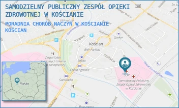 PORADNIA CHORÓB NACZYŃ W KOŚCIANIE - SAMODZIELNY PUBLICZNY ZESPÓŁ OPIEKI ZDROWOTNEJ W KOŚCIANIE - SZPITALNA 7,  KOŚCIAN