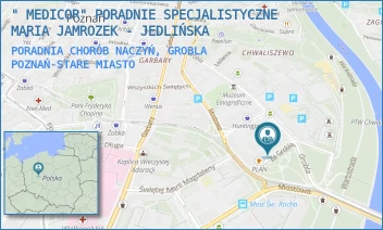 PORADNIA CHORÓB NACZYŃ, GROBLA - " MEDICOR" PORADNIE SPECJALISTYCZNE MARIA JAMROZEK - JEDLIŃSKA - ZA GROBLĄ 3/4/U102,  POZNAŃ-STARE MIASTO